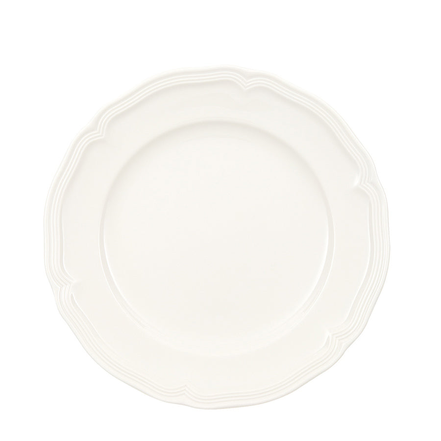Villeroy & Boch Manoir Asjett 21 cm - Klassisk hvit tallerken med dekorative relieffer, ideell for frokost og lunsj.