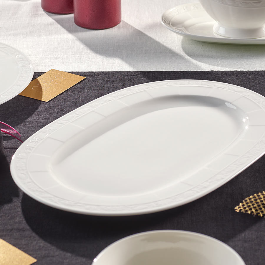 Villeroy & Boch White Pearl Ovalt Fat 35cm