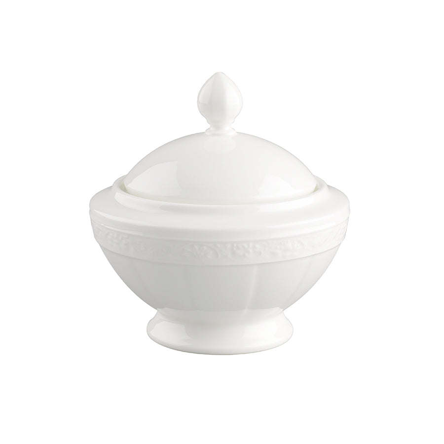 Villeroy & Boch White Pearl Sukkerskål 35cl med Lokk