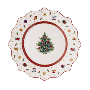 Villeroy & Boch tallerken med nostalgisk juletre og julemotiver, perfekt til julebordet.