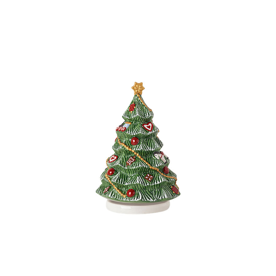 Villeroy & Boch juletre-spilledåse i porselen, dekorert med julekuler og detaljer. Ideell for juledekorasjoner.