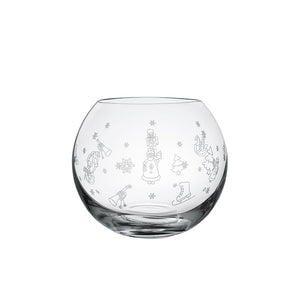 Villeroy & Boch Toys Delight telysholder med nostalgiske julemotiver, elegant rund glassdesign som sprer et varmt lys.