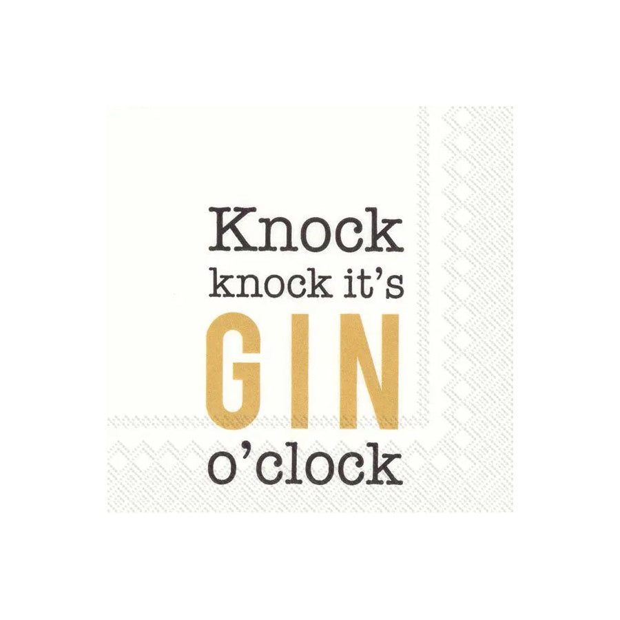Vinding Servietter Knock Knock, It's Gin O'Clock 25x25cm 12pk