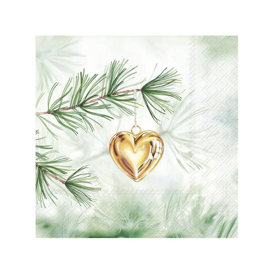 Vinding Servietter Golden Heart 33x33cm 12pk
