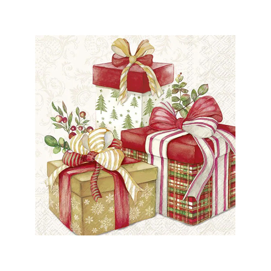 Vinding Servietter Presents From Santa Cream 33x33cm 12pk