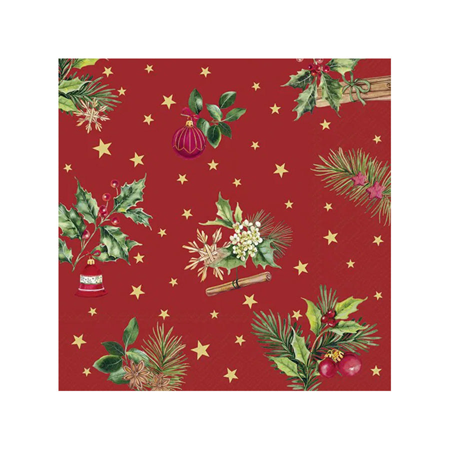 Vinding Servietter Christmas Elements Red 33x33cm 12pk