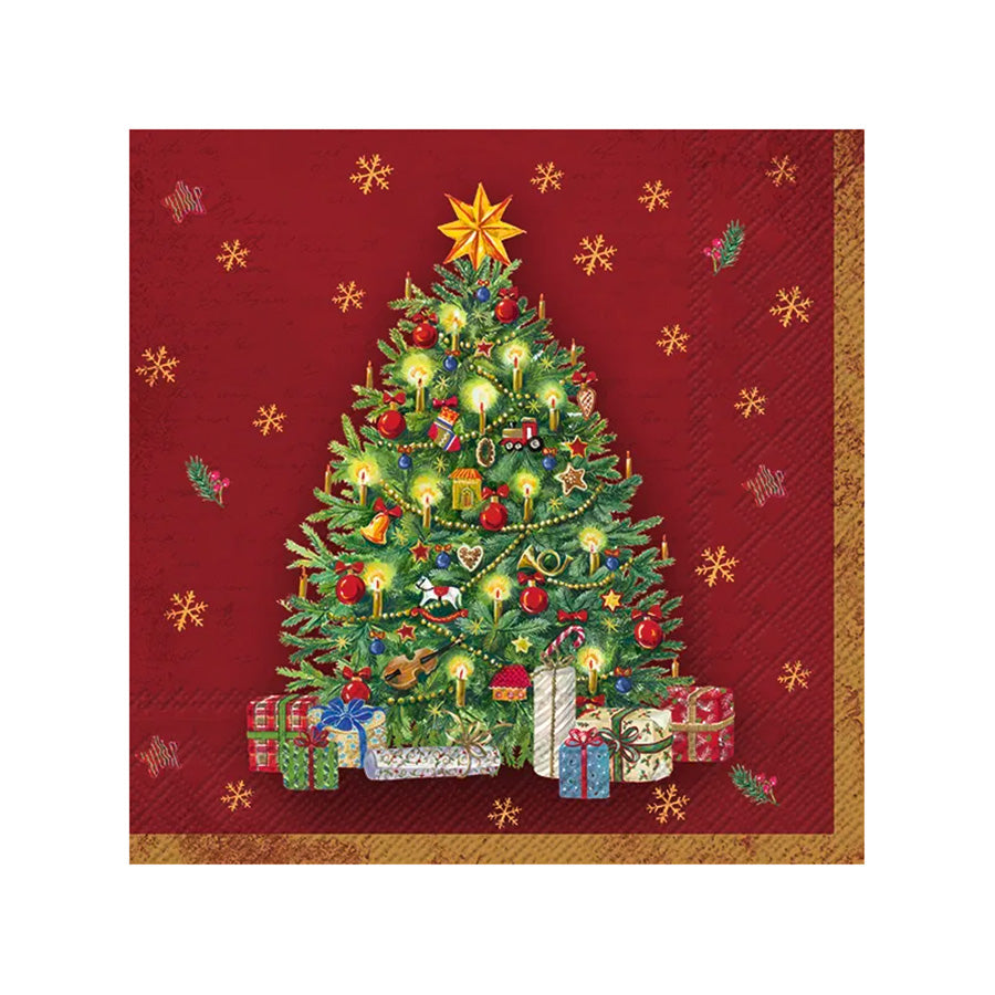 Vinding Servietter Festive tree Red 33x33cm 12pk