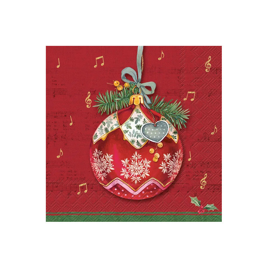 Vinding Servietter Christmas Bauble Red 25x25cm 12pk