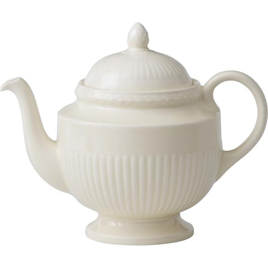 Wedgwood Edme Plain Tekanne på 80 cl i kremhvit steingodsdesign, perfekt for elegant te-servering.