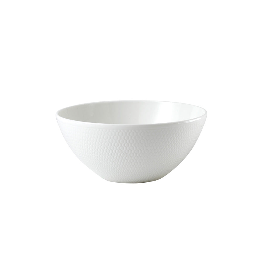 Elegant hvit skål i benporselen fra Wedgwood Gio-kolleksjonen, 16 cm, perfekt for suppe og småretter.