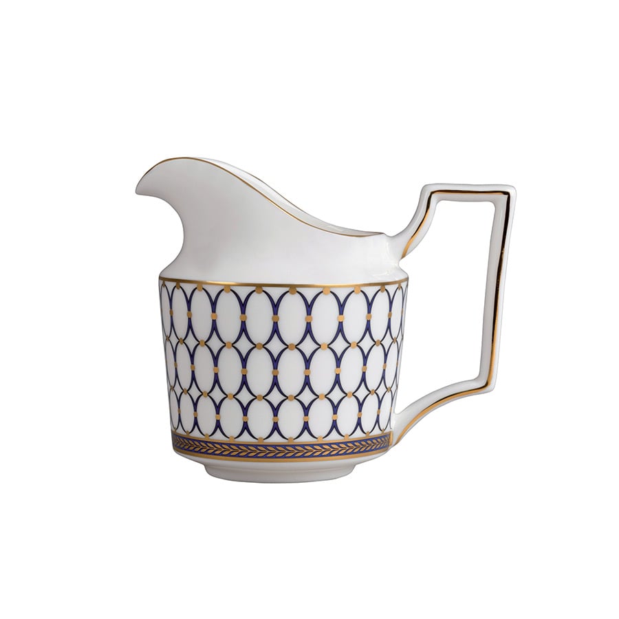 Wedgwood Renaissance Gold Fløtemugge 20cl med elegant design i hvit med blå detaljer og 22 karat gull.