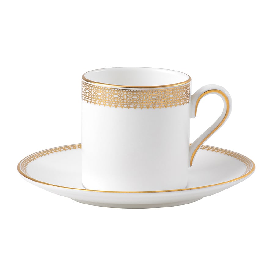 Wedgwood Vera Wang Lace Gold Kaffekopp med Skål