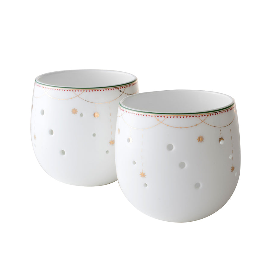Wik & Walsøe Julemorgen Girlander Lyslykt 8cm 2pk
