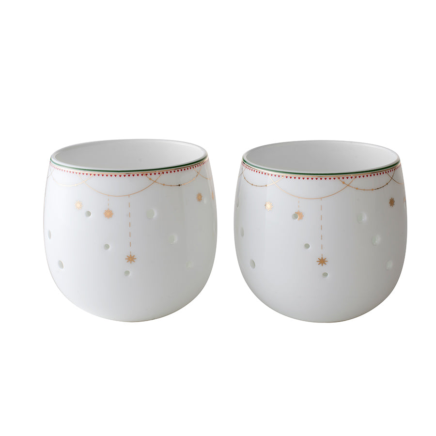 Wik & Walsøe Julemorgen Girlander Lyslykt 8cm 2pk