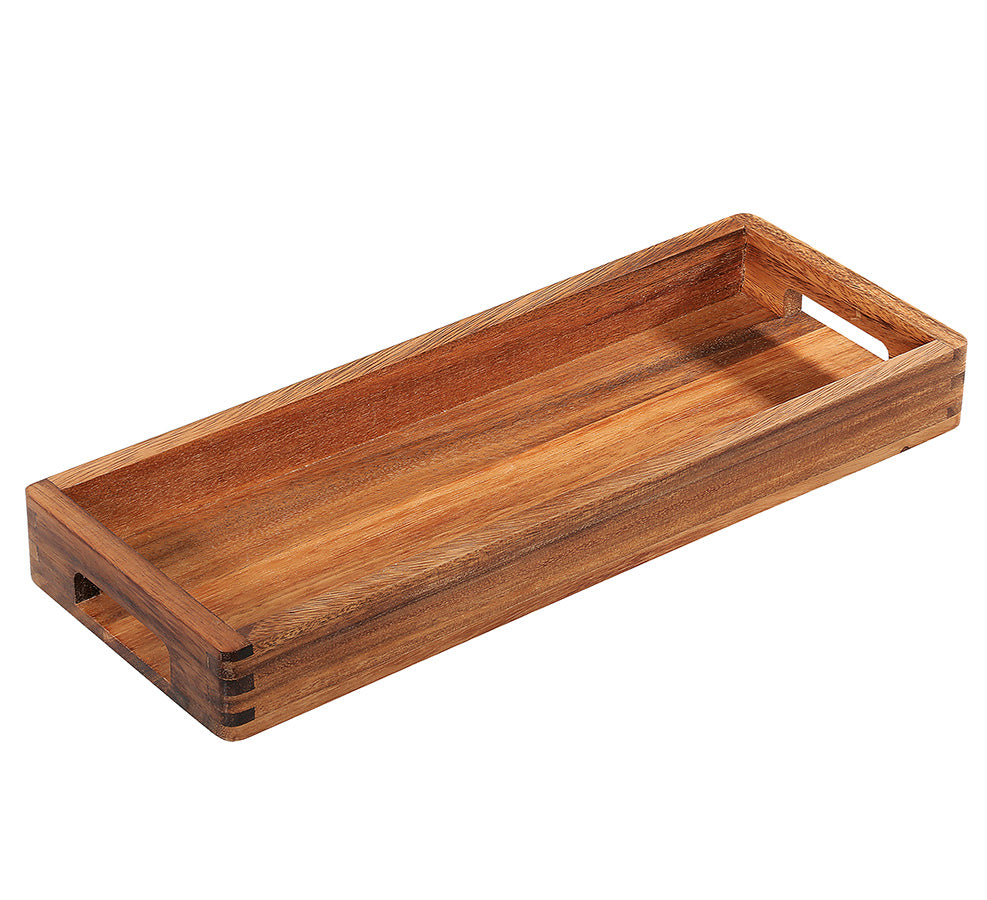 Zassenhaus serveringsbrett i ekte akasietre, måler 40x15x4,5 cm, perfekt for servering av diverse retter.