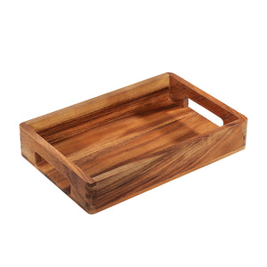 Elegant serveringsbrett i akasietre, med romslige dimensjoner 33x22cm, perfekt for middag eller frokost.