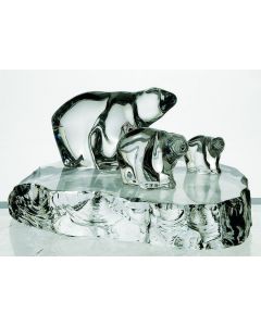 Hadeland Glassverk Dyrefigurer 3 Isbjørner På Bl.170-120-80