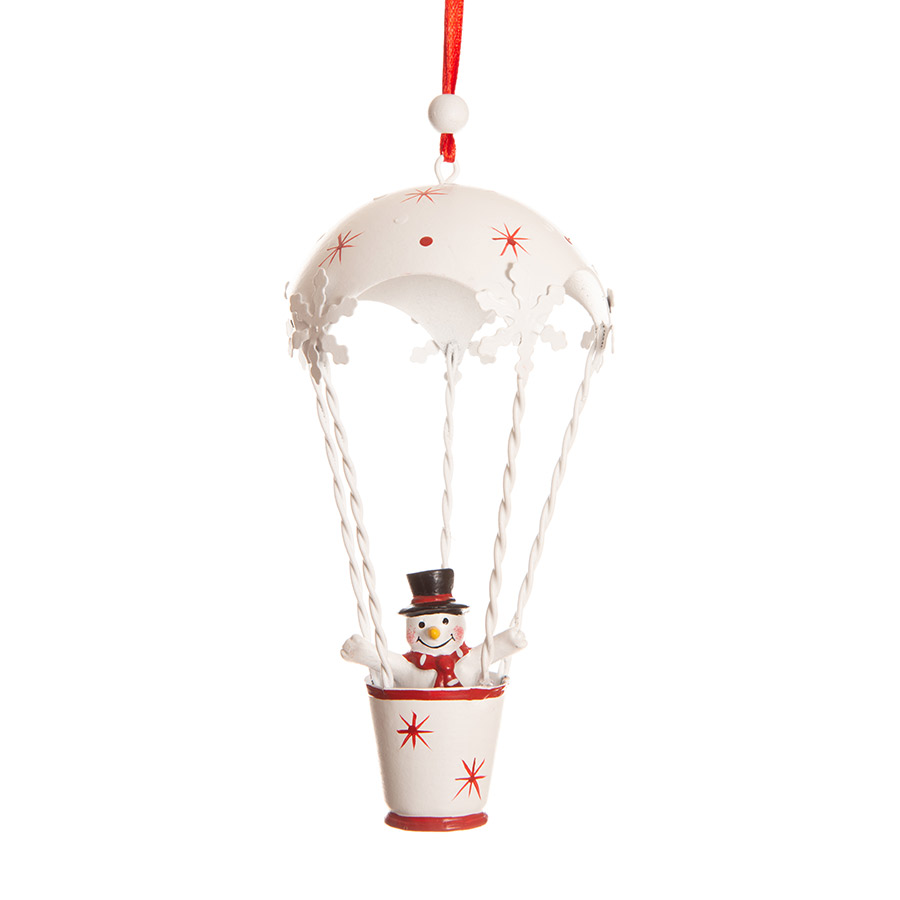 Julepynt Luftballong m/Snømann 8x18cm